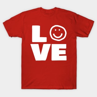 Love Smiley Face Typography T-Shirt